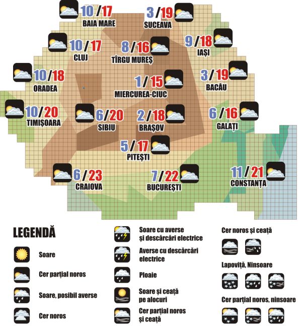 Prognoza meteo (31.10. - 01.11.2025)